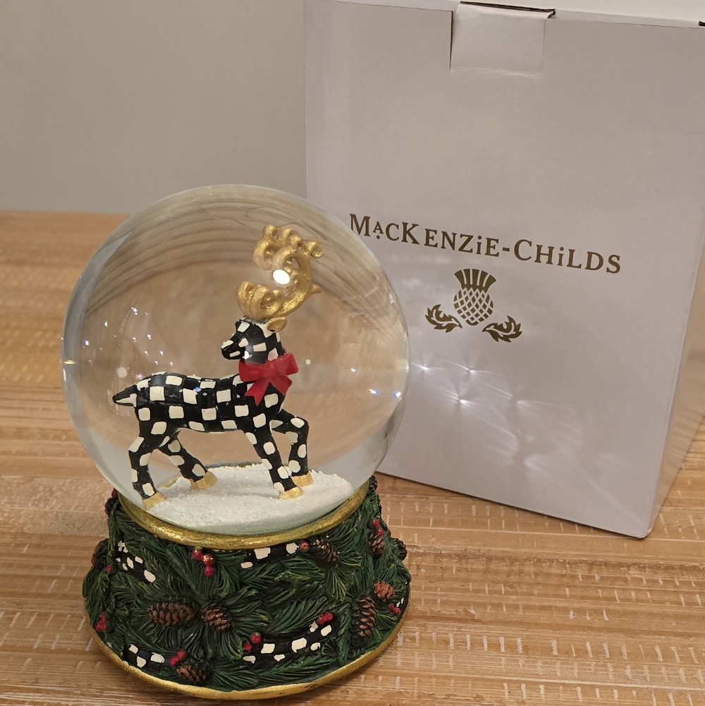 MacKenzie-Childs Westminister Deer Snow Globe